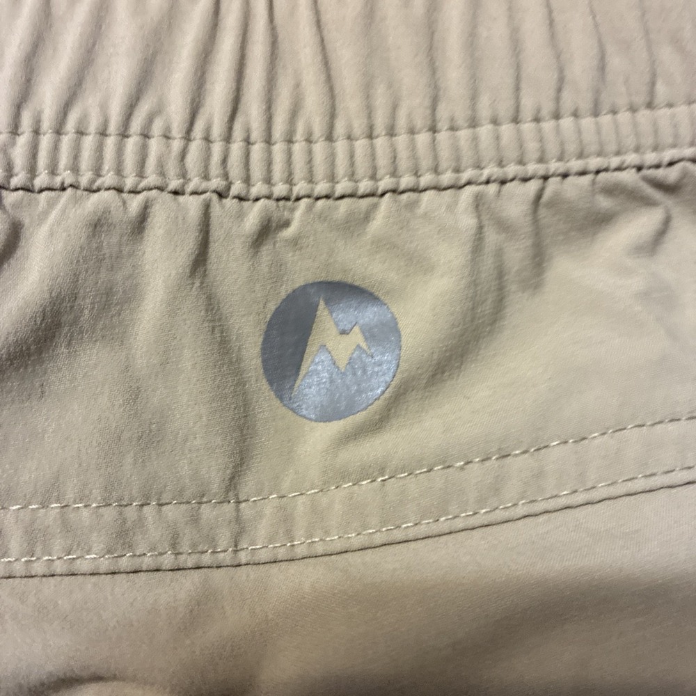 Marmot Arch Rock Shorts Belted 9" Inseam Hiking Flat Front Nylon Tan Men's 38 - Picture 6 of 6